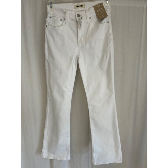 Madewell Mid Rise Kick Out Crop Jeans Pure White NI961, Size 25 - Picture 3 of 7